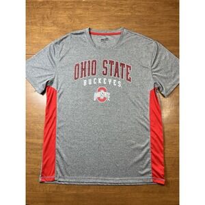 Ohio State Athletic Apparel Buckeyes OSU Tshirt‎ Men XL Gray & Red Polyester